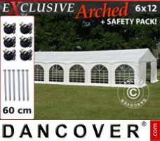 Evenemangstält Exclusive 6x12m PVC, "Arched", Vit