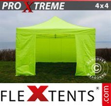 Evenemangstält FleXtents Xtreme 4x4m Neongul/Grön, inkl. 4 sidor