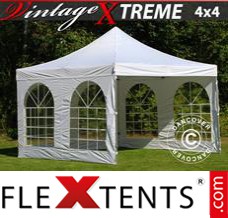 Evenemangstält FleXtents Xtreme Vintage Style 4x4m Vit, inkl. 4 sidor