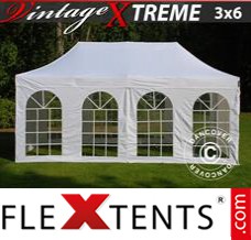 Evenemangstält FleXtents Xtreme Vintage Style 3x6m Vit, inkl. 6 sidor