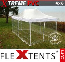 Evenemangstält FleXtents Xtreme 4x6m Transparent, inkl. 8 sidor