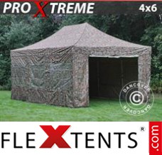 Evenemangstält FleXtents Xtreme 4x6m Kamouflage, inkl. 8 sidor