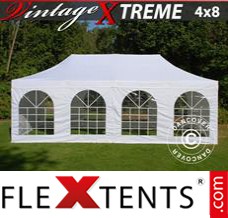 Evenemangstält FleXtents Xtreme Vintage Style 4x8m Vit, inkl. 6 sidor
