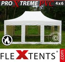 Evenemangstält FleXtents Xtreme Heavy Duty 4x6m Vit, inkl. 8 sidor