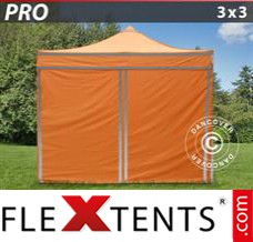 Evenemangstält FleXtents PRO Arbetstält 3x3m, inkl. 4 sidor Orange Reflexiva