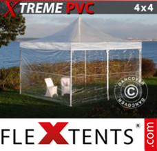 Evenemangstält FleXtents Xtreme 4x4m Transparent, inkl. 4 sidor