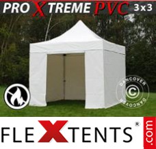 Evenemangstält FleXtents Xtreme Heavy Duty 3x3m, Vit inkl. 4 sidor