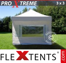 Evenemangstält FleXtents Xtreme 3x3m Vit, inkl. 4 sidor