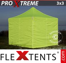 Evenemangstält FleXtents Xtreme 3x3m Neongul/Grön, inkl. 4 sidor