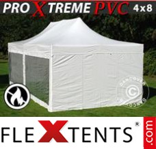 Evenemangstält FleXtents Xtreme Heavy Duty 4x8m Vit, inkl. 6 sidor